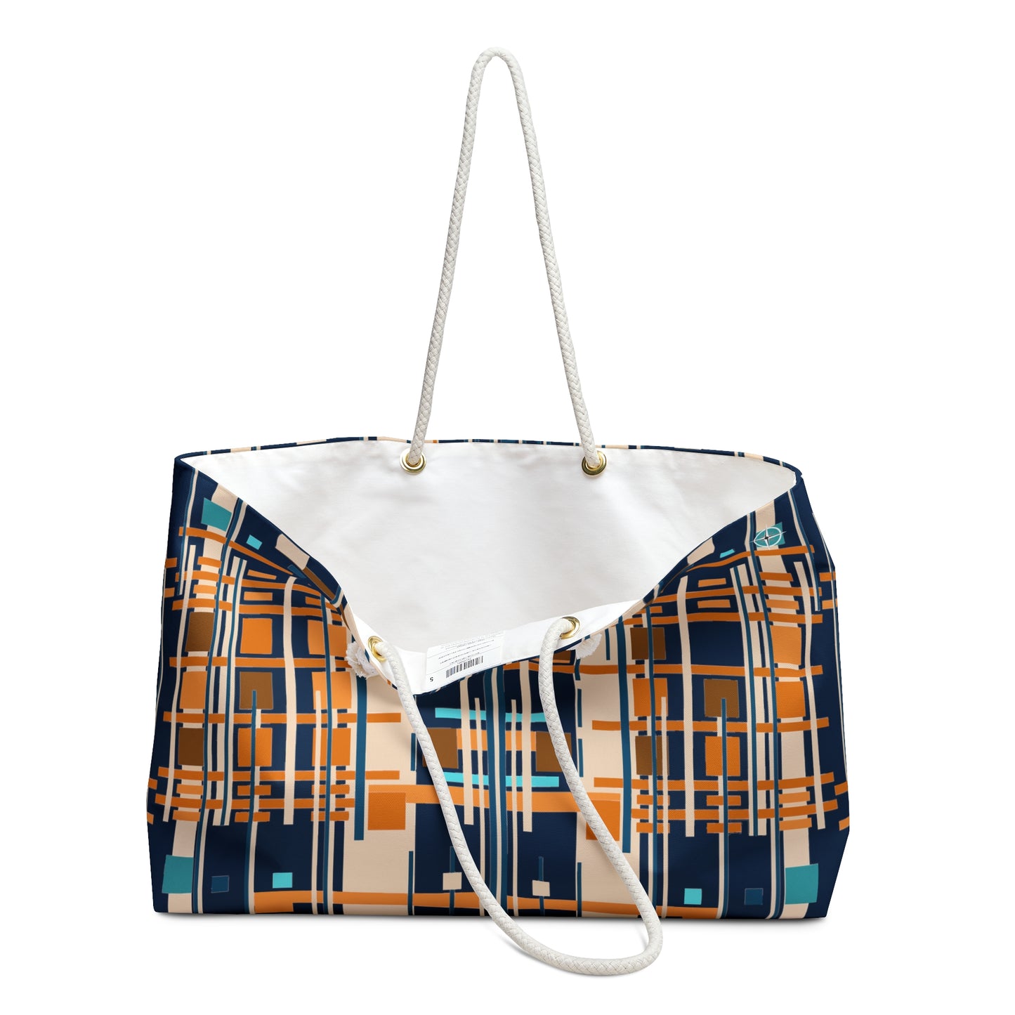 Midnight Blue Bamboo Weekender Beach Bag