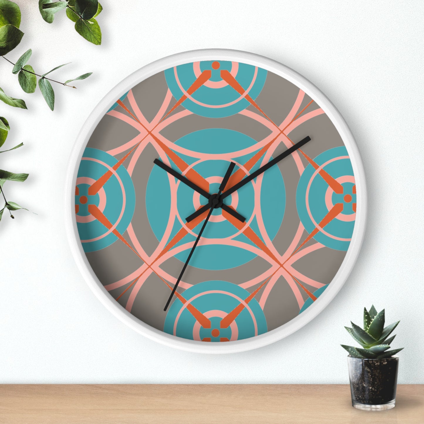 Cotton Candy Grey Compass Rose Wall Clock