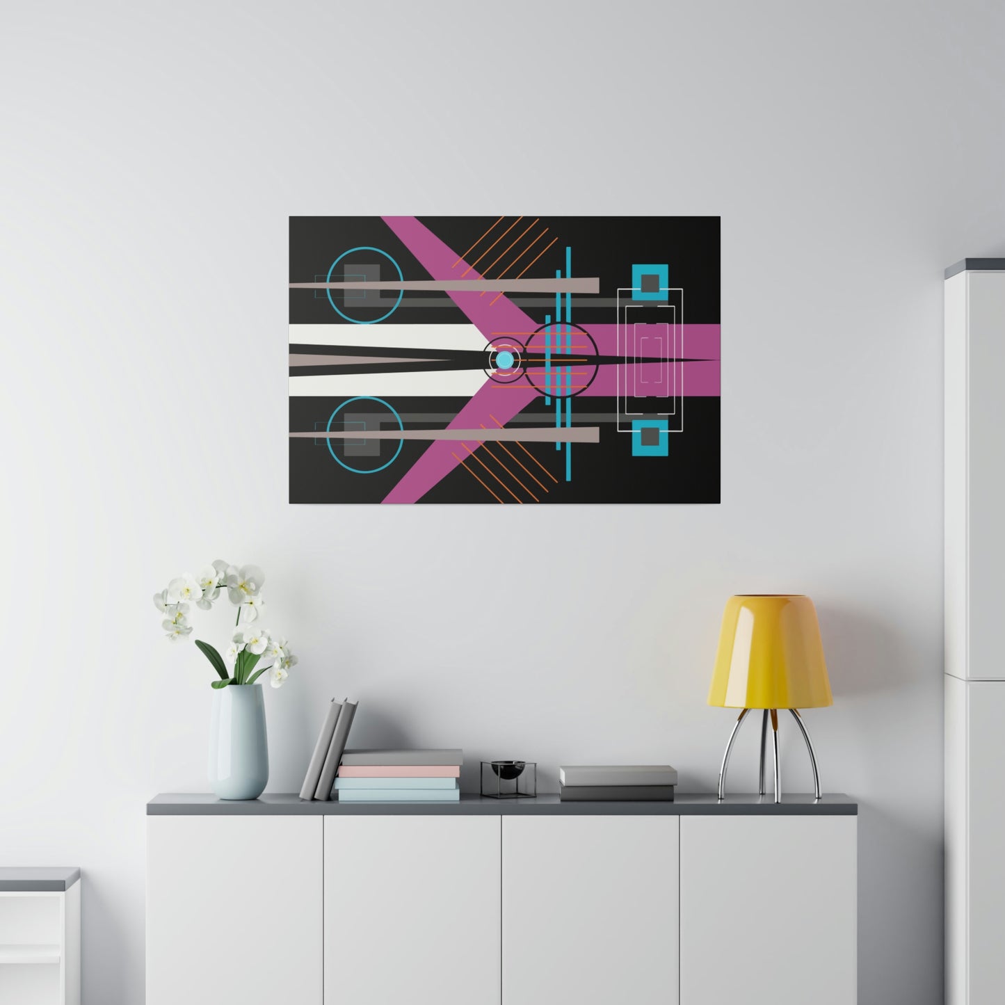 Neon Black - The Take Off Series: Geometric Abstract Wall Art