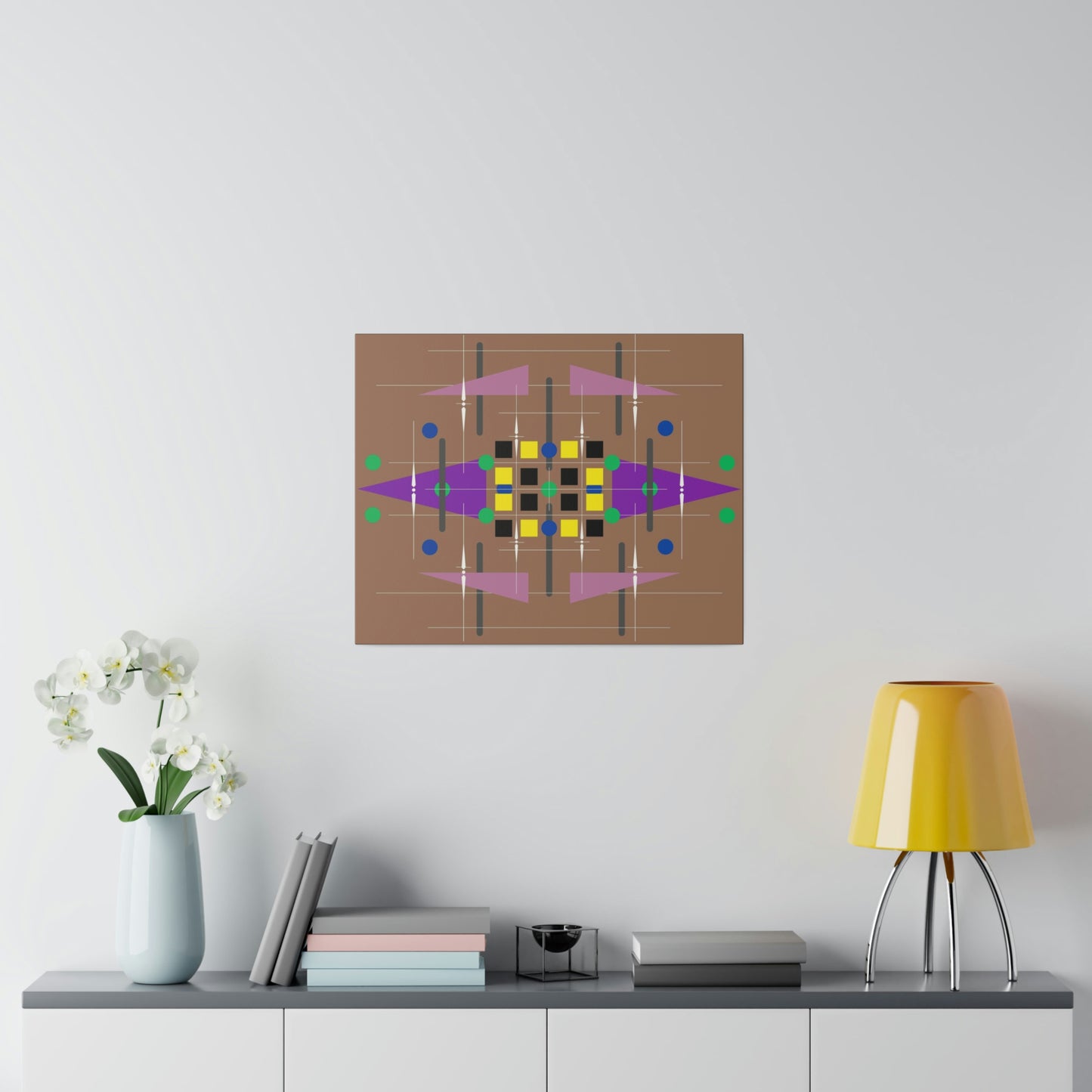 Aubergine - Universal Schematics 4: Geometric Abstract Deco Inspired Wall Art