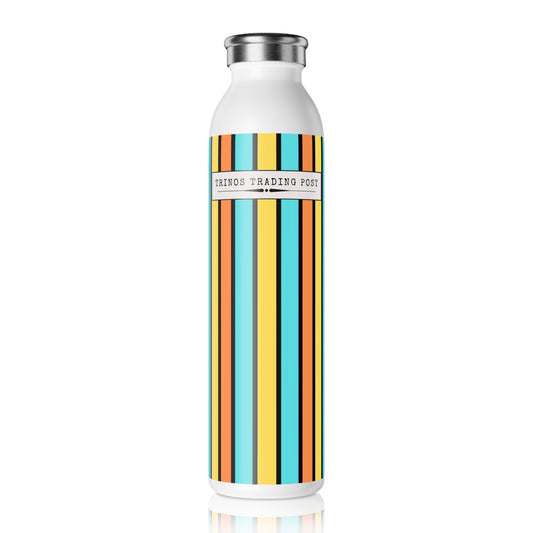 FUnky 70's Style Retro Striped 20oz Slim Water Bottle in Goldenrod/Teal/Orange