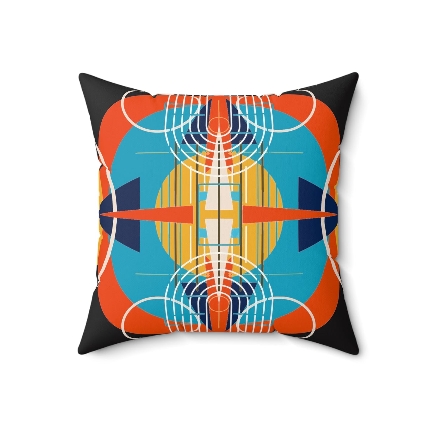 Deco Dark Oscillation Spun Polyester Square Pillow