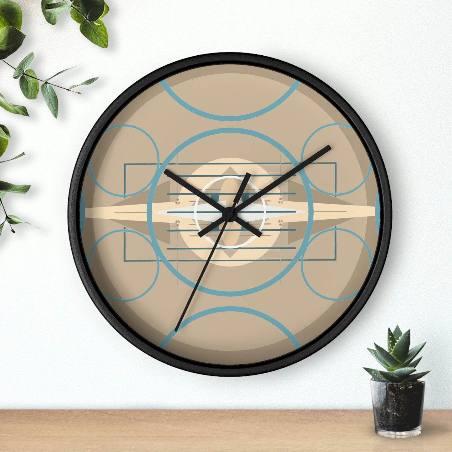 Deco Beige Graphic Wall Clock