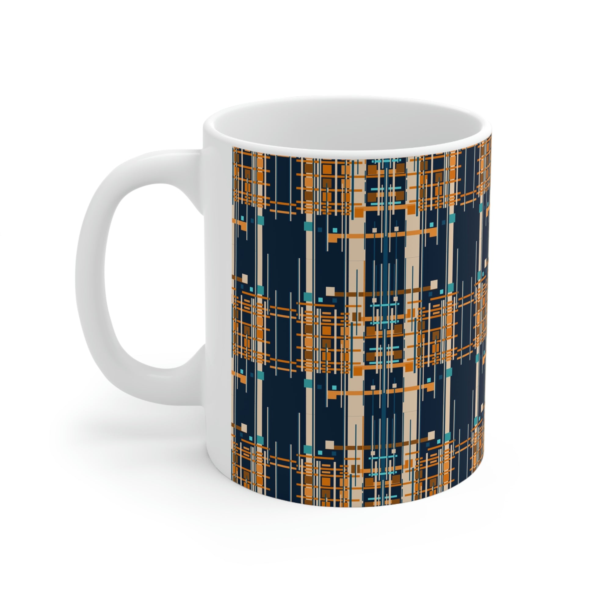 Graphic Ceramic Mug in Dark Blue