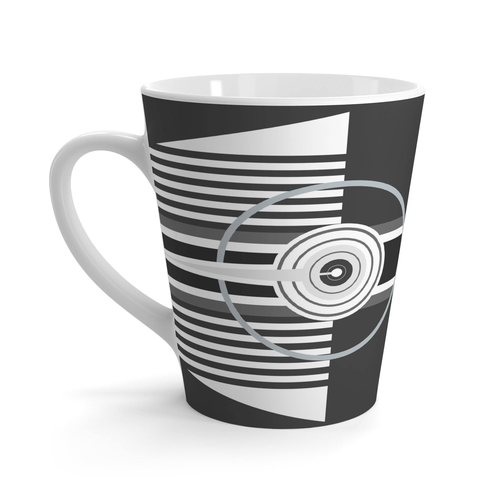 Atomic Rocket Super Sonic Graphic Latte Ceramic Mug