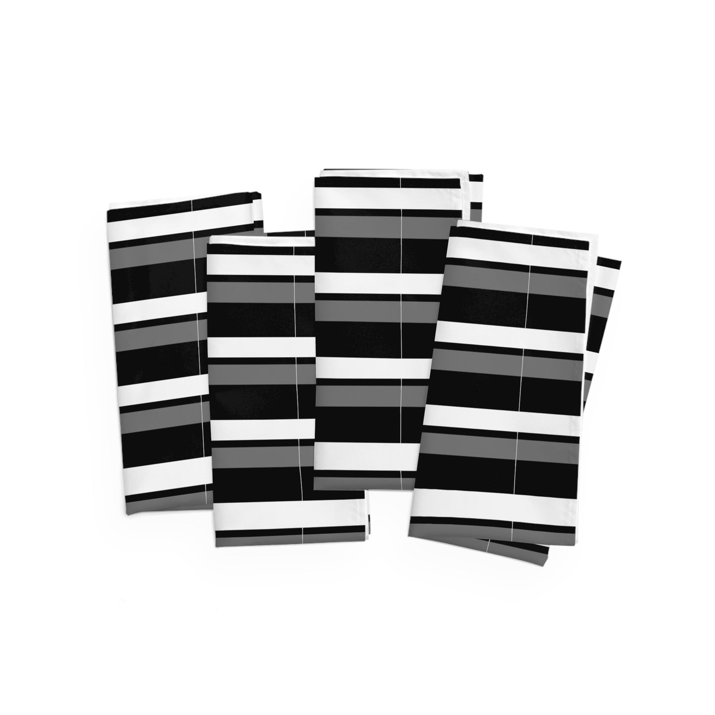 Funky 70's Style Striped Napkin: Monochrome Black/White/Grey