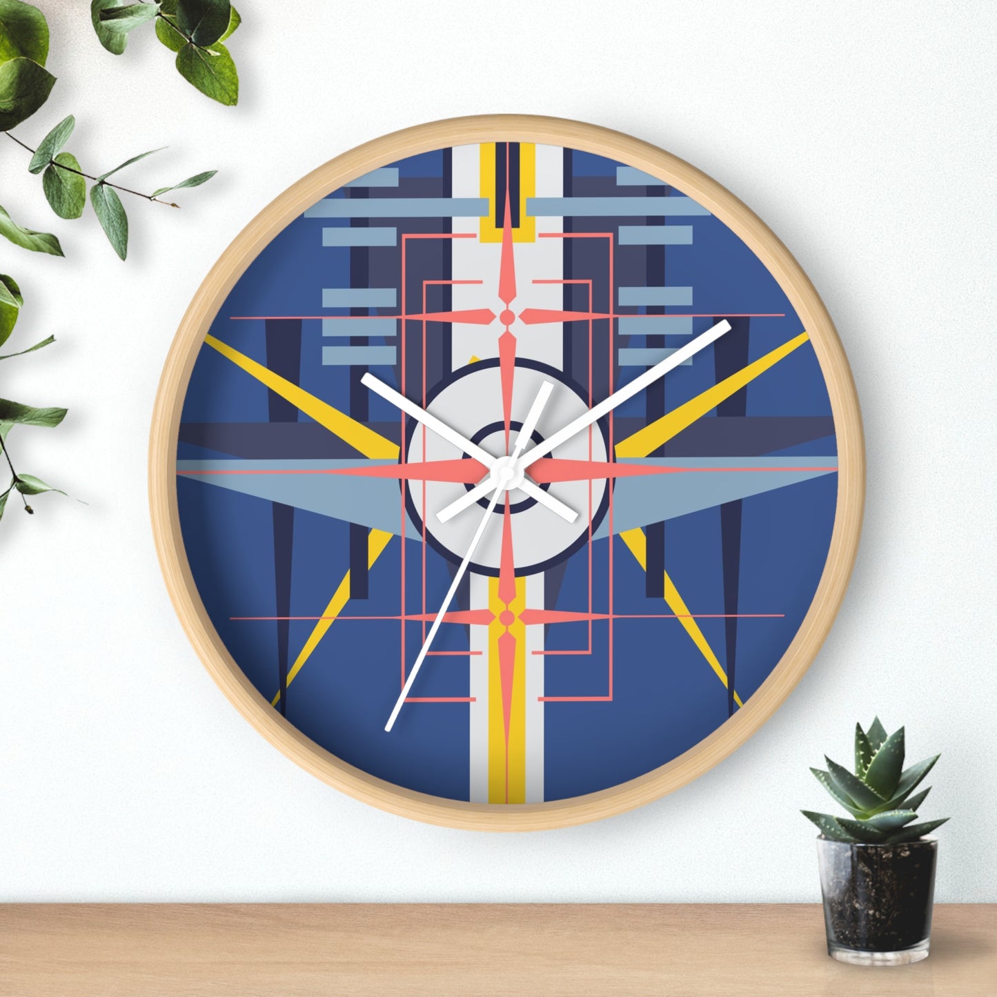 Deco Aviation Sky Dusk Blue Oscilation Wall Clock