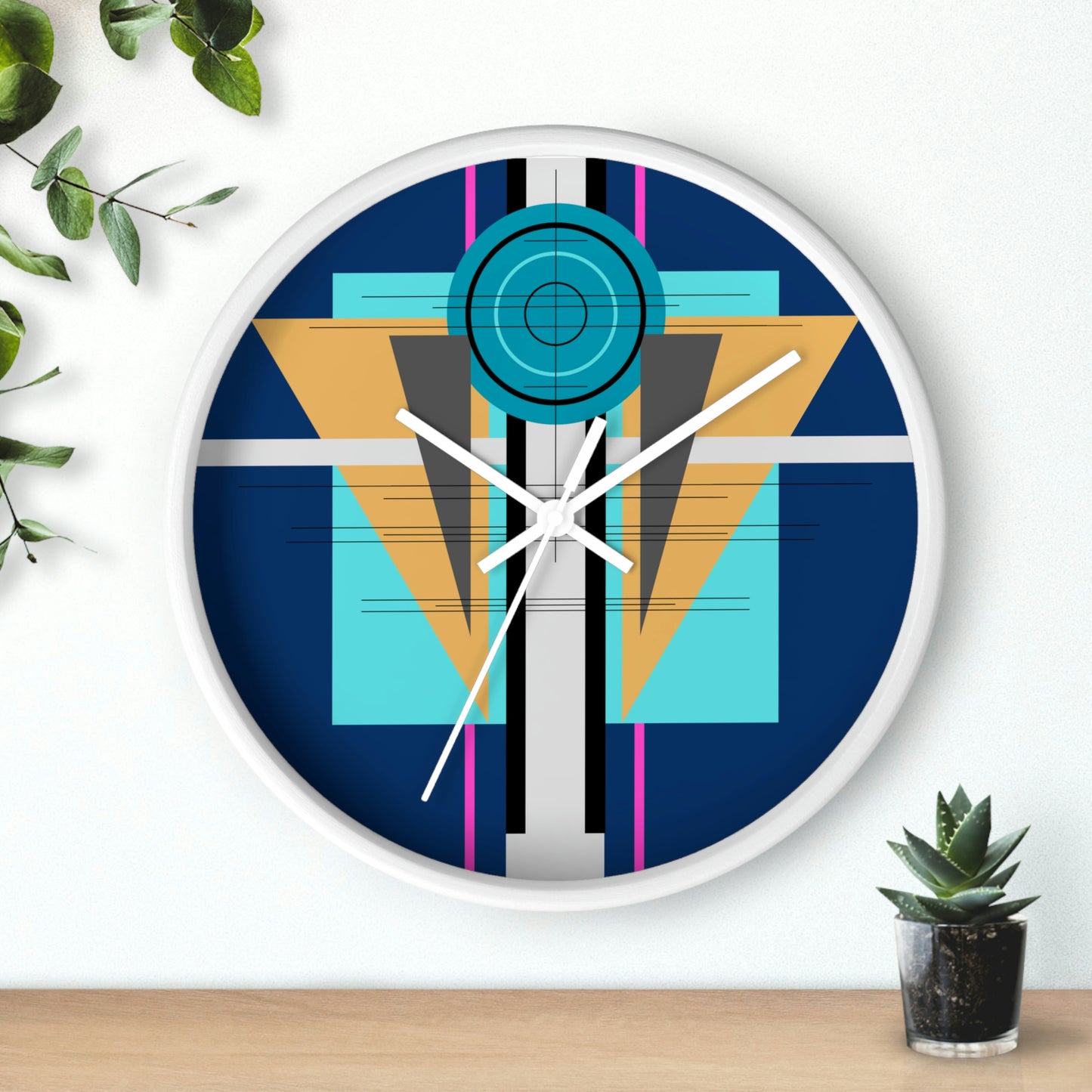 Deco Blue Temple Wall Clock