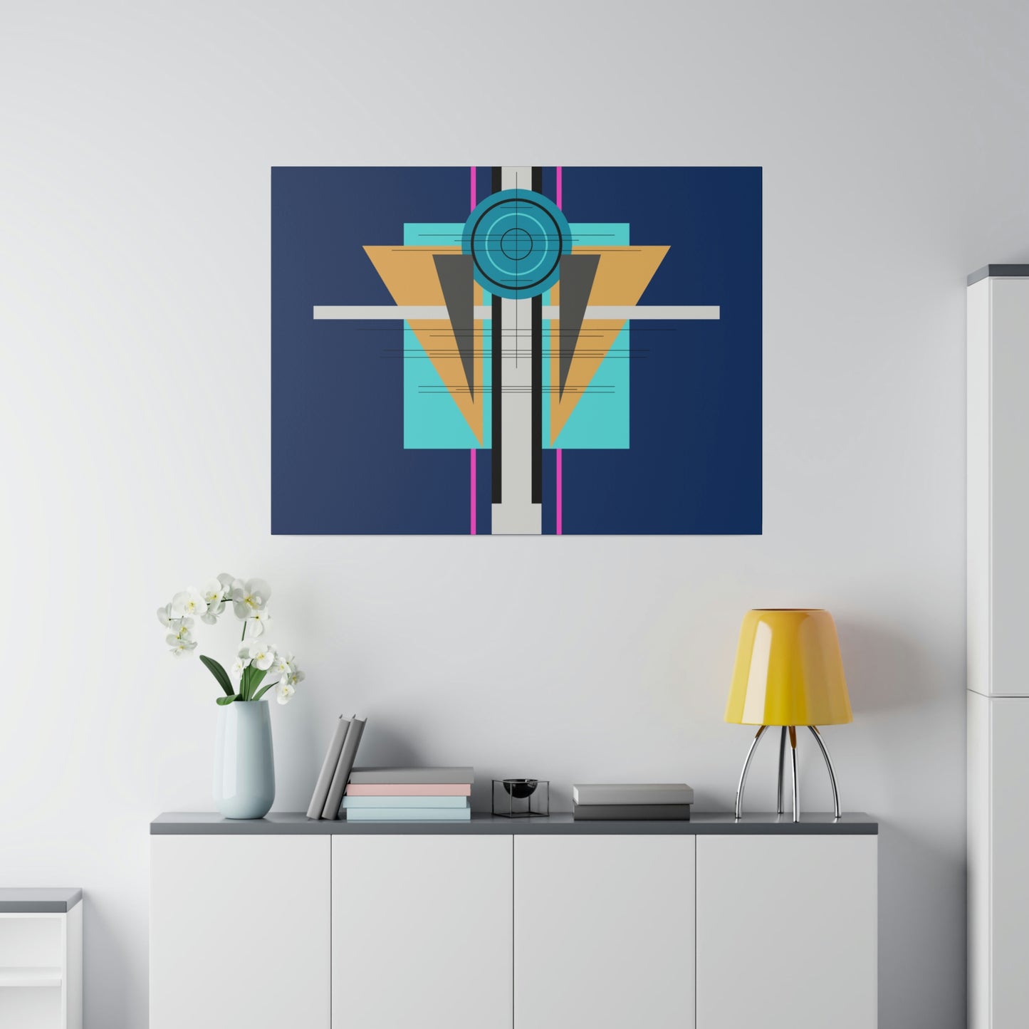 Deco One - Temple: Geometric Abstract Deco Inspired Wall Art