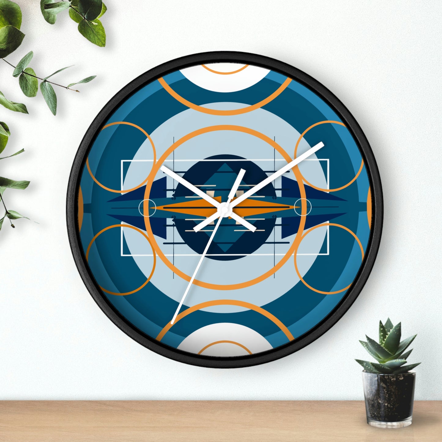 Deco Blue Oscilation Wall Clock