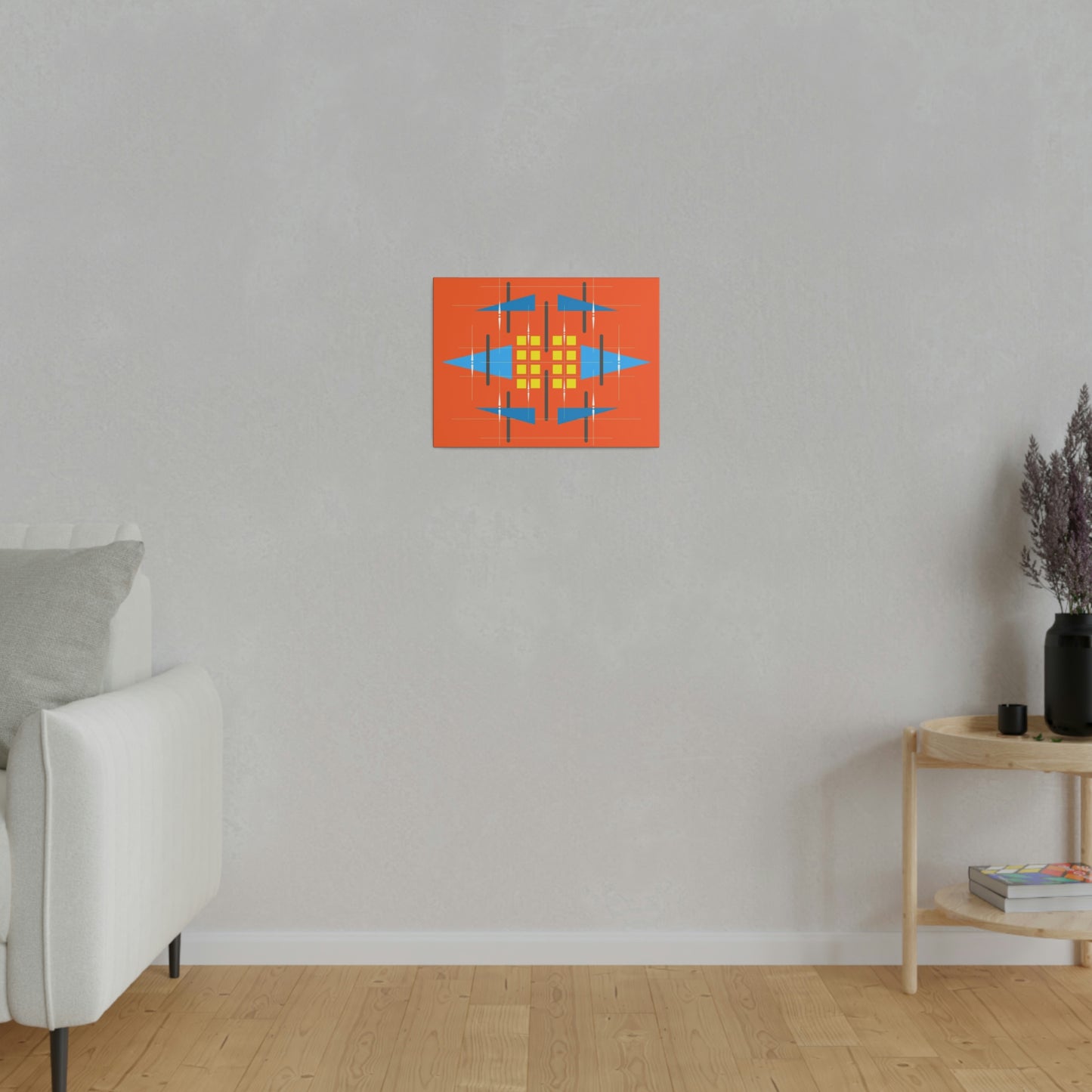 Orange - Universal Schematic 1: Geometric Abstract Deco Inspired Wall Art