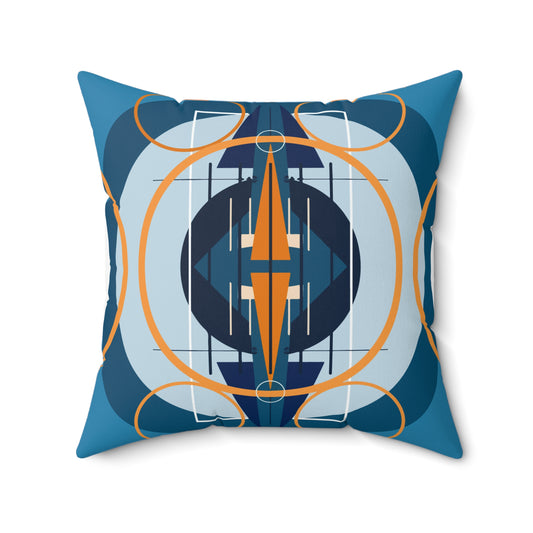 Deco Blue Oscillation Spun Polyester Square Pillow