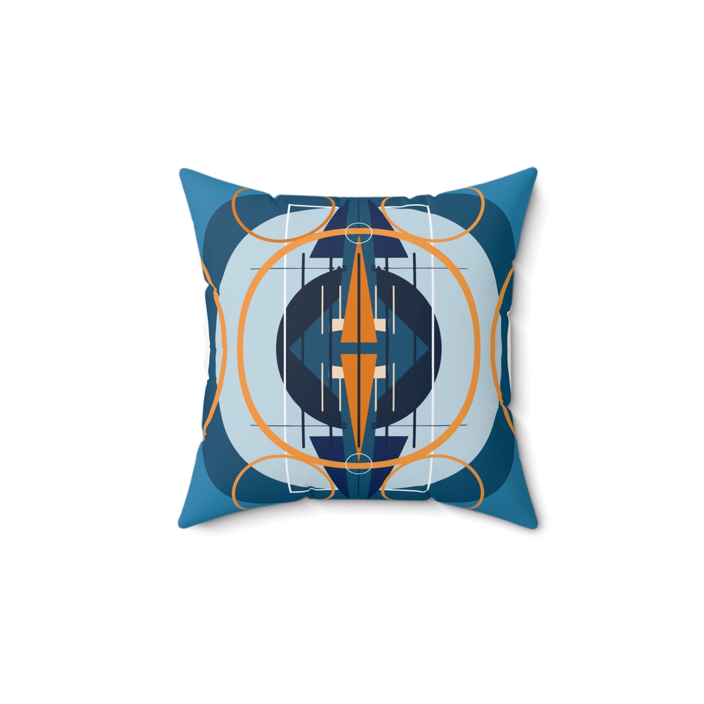 Deco Blue Oscillation Spun Polyester Square Pillow