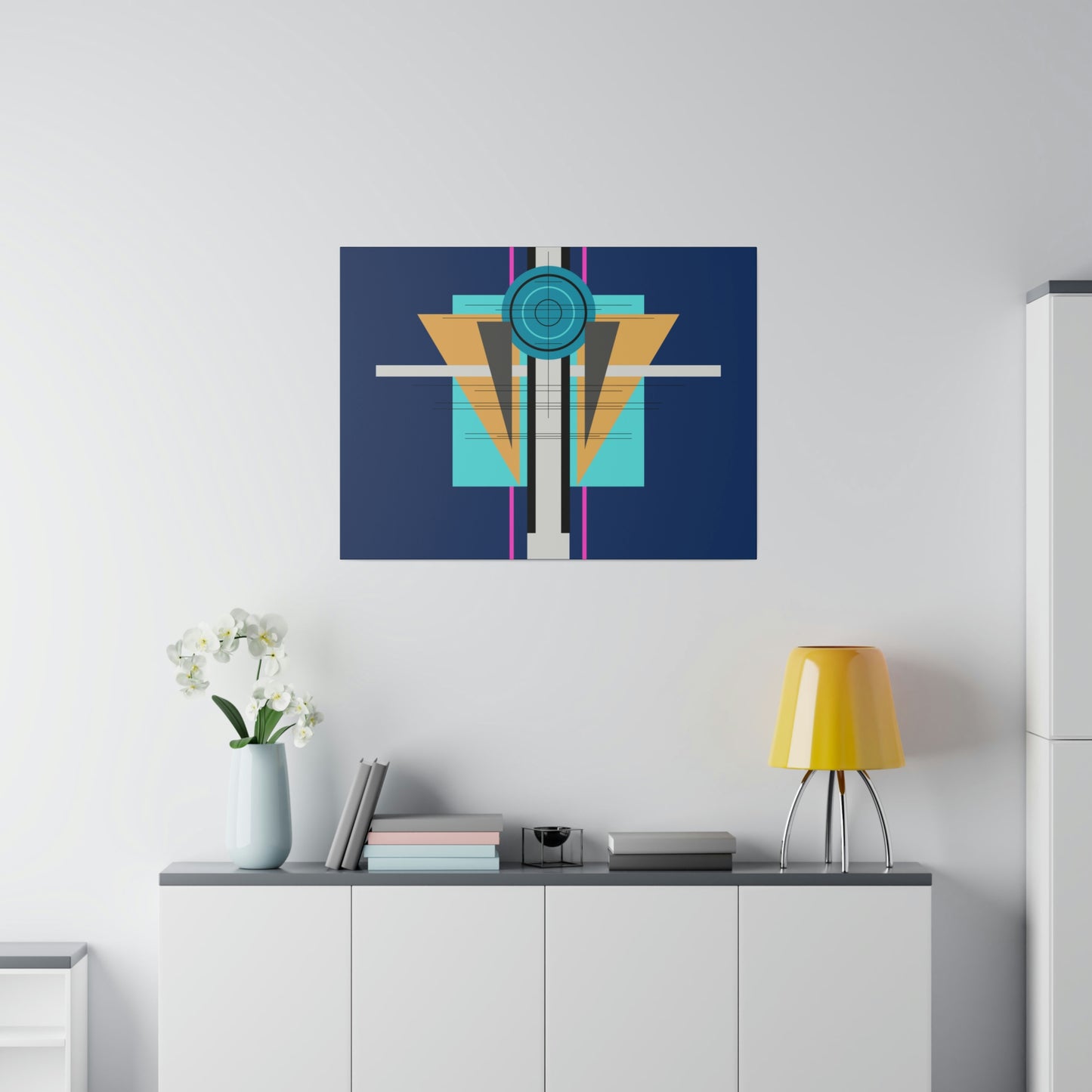 Deco One - Temple: Geometric Abstract Deco Inspired Wall Art