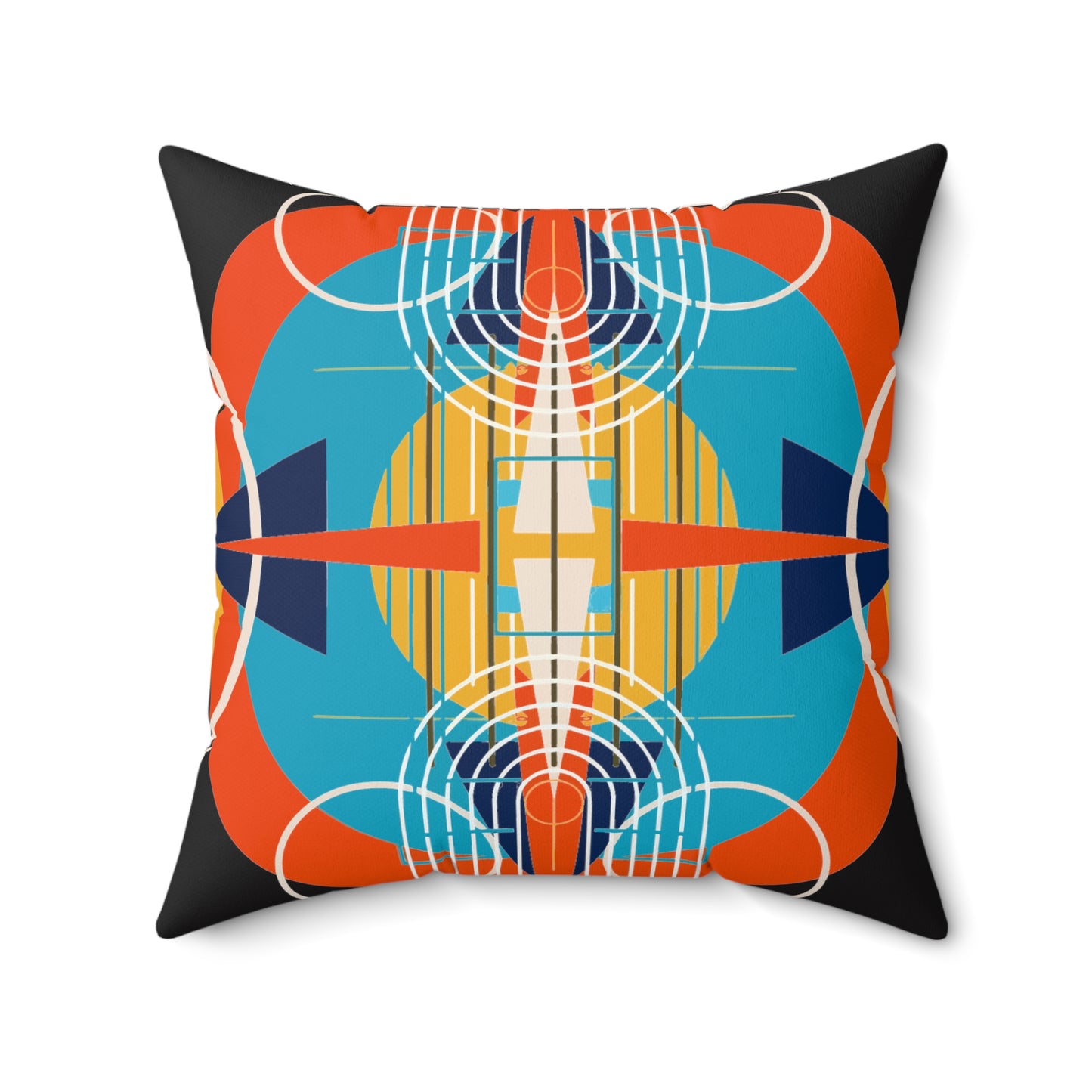 Deco Dark Oscillation Spun Polyester Square Pillow