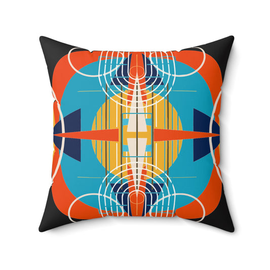 Deco Dark Oscillation Spun Polyester Square Pillow