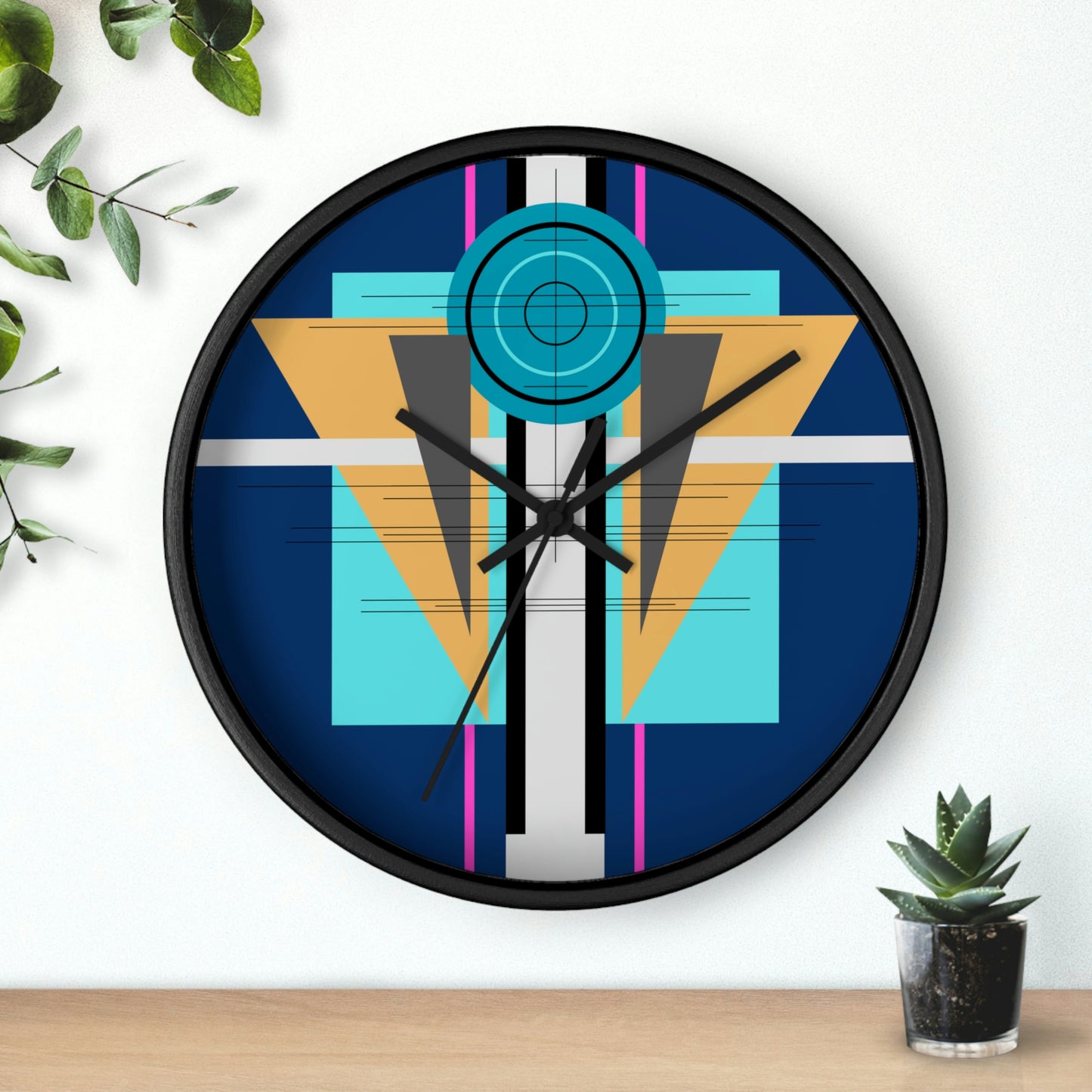 Deco Blue Temple Wall Clock