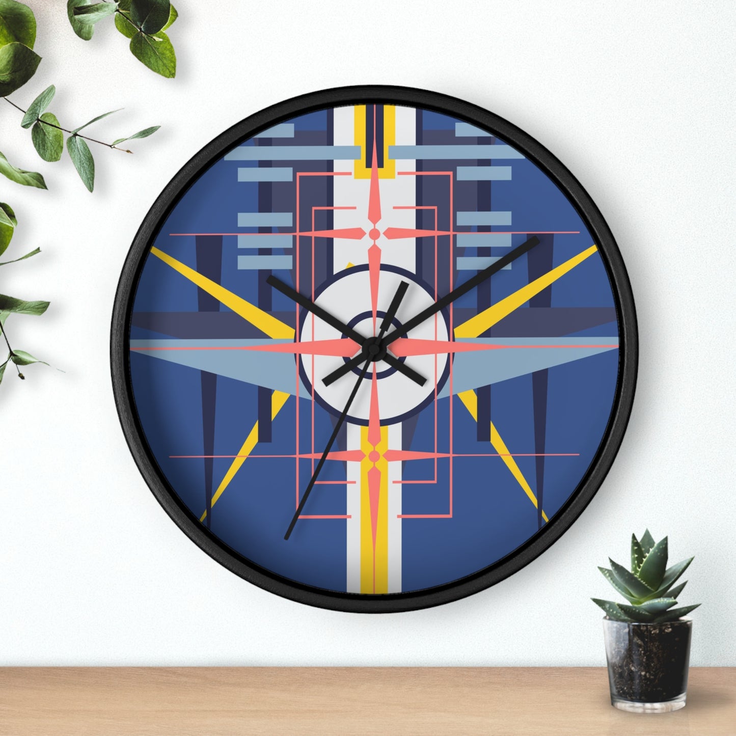 Deco Aviation Sky Dusk Blue Oscilation Wall Clock