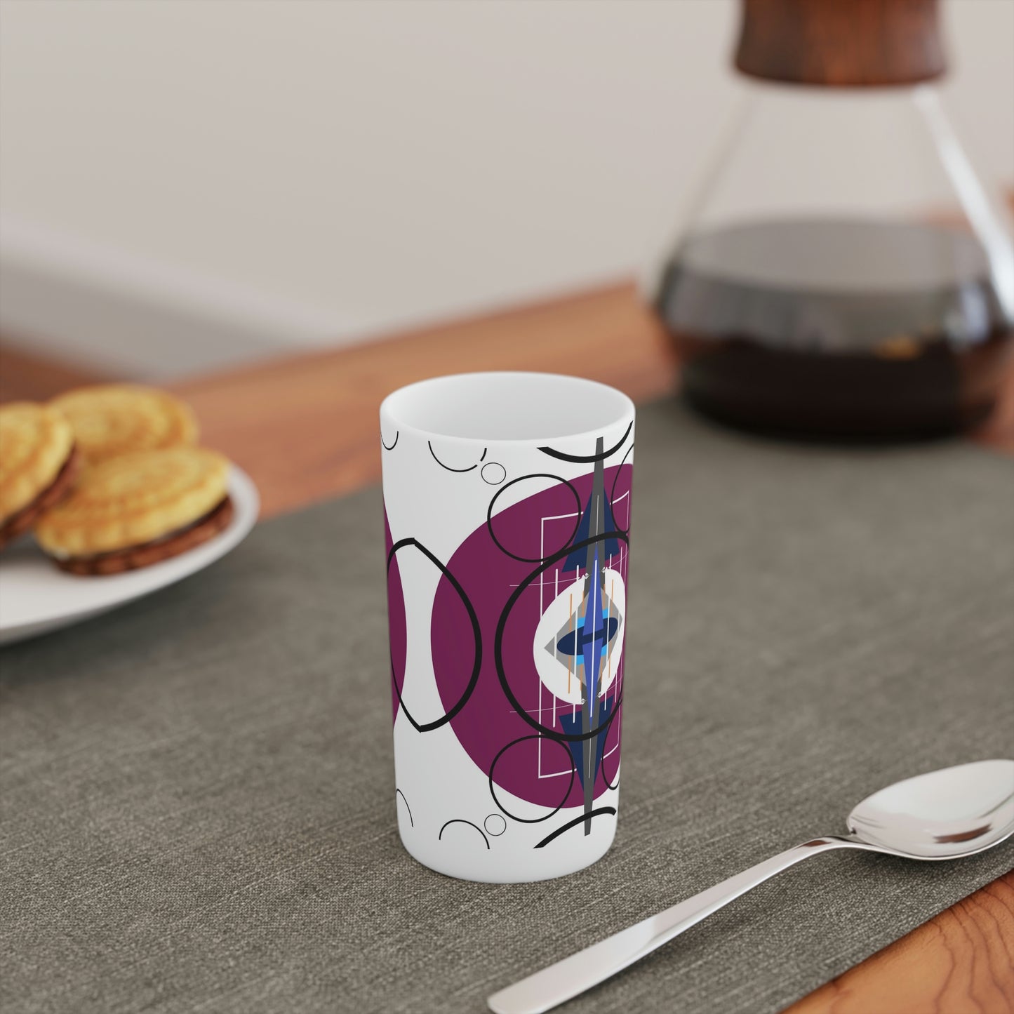 Super Graphic Deco Plum Conical Coffee Mugs (3oz, 8oz, 12oz)