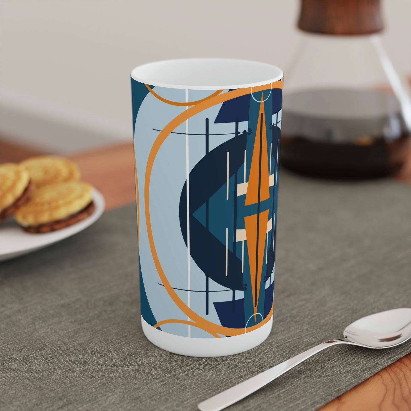 Super Graphic Deco Mixed Blue Conical Coffee Mugs (3oz, 8oz, 12oz)