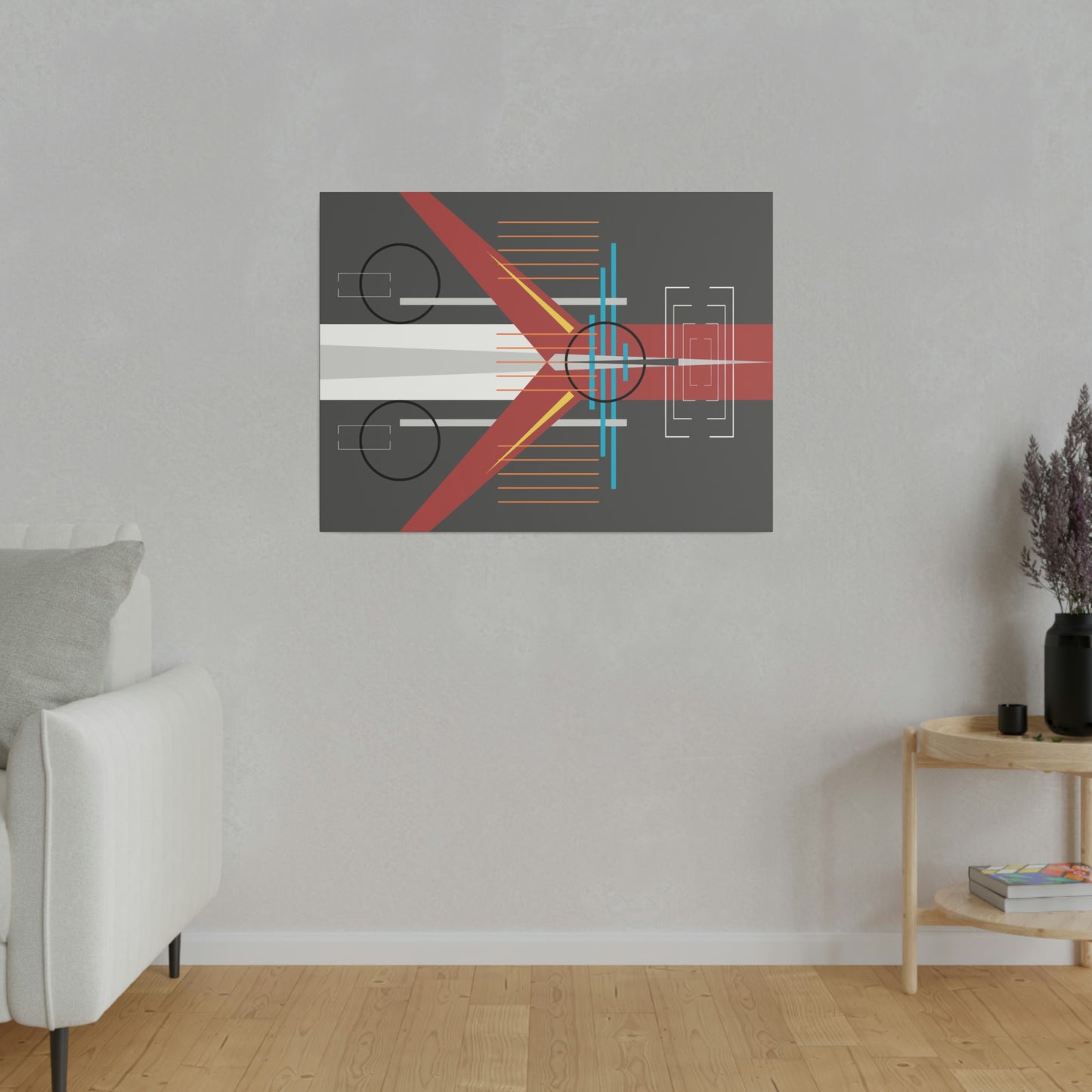 Steel Grey - The Take Off Series: Geometric Abstract Wall Art