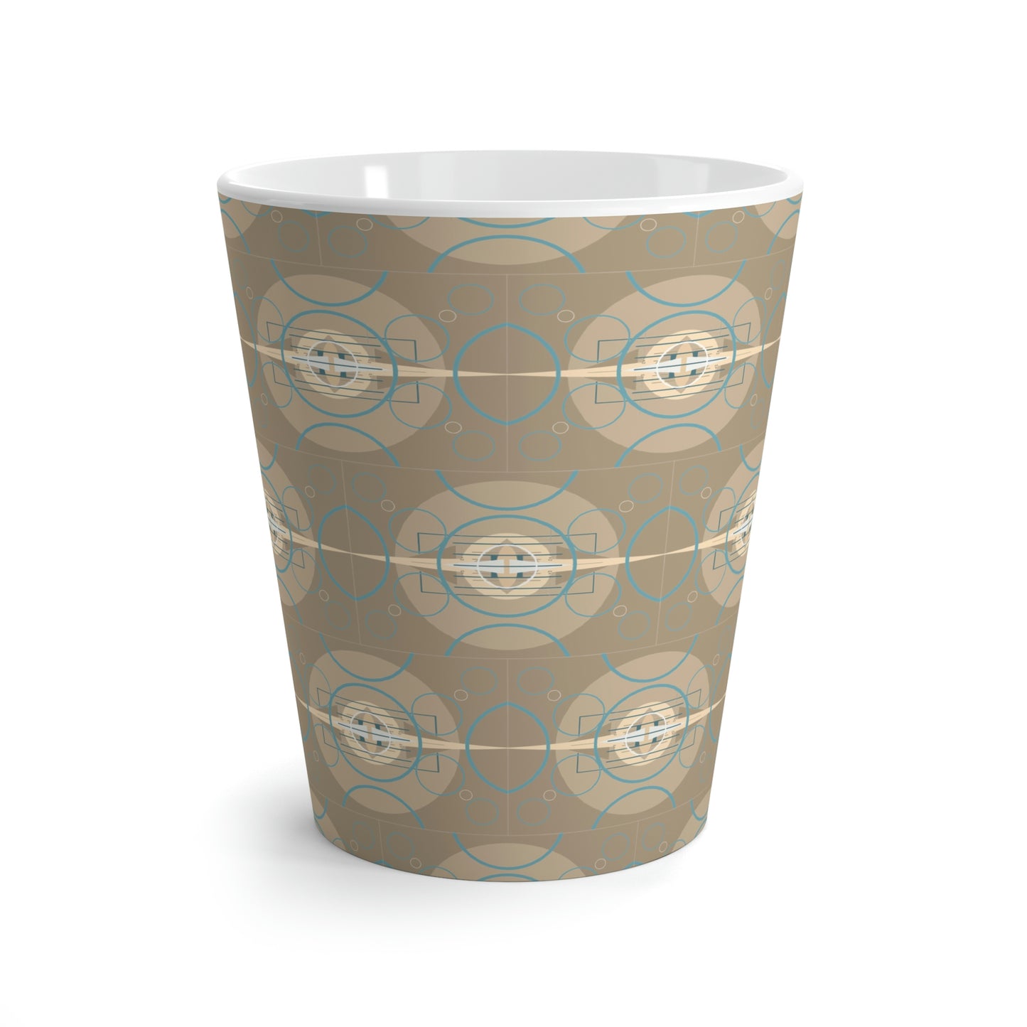 Deco Beige Oscillation Graphic Latte Ceramic Mug