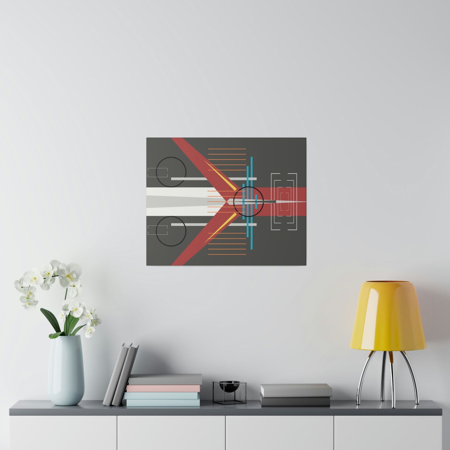 Steel Grey - The Take Off Series: Geometric Abstract Wall Art