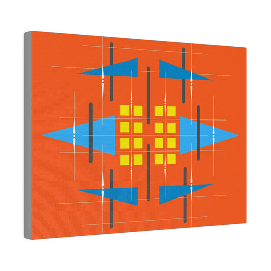 Orange - Universal Schematic 1: Geometric Abstract Deco Inspired Wall Art