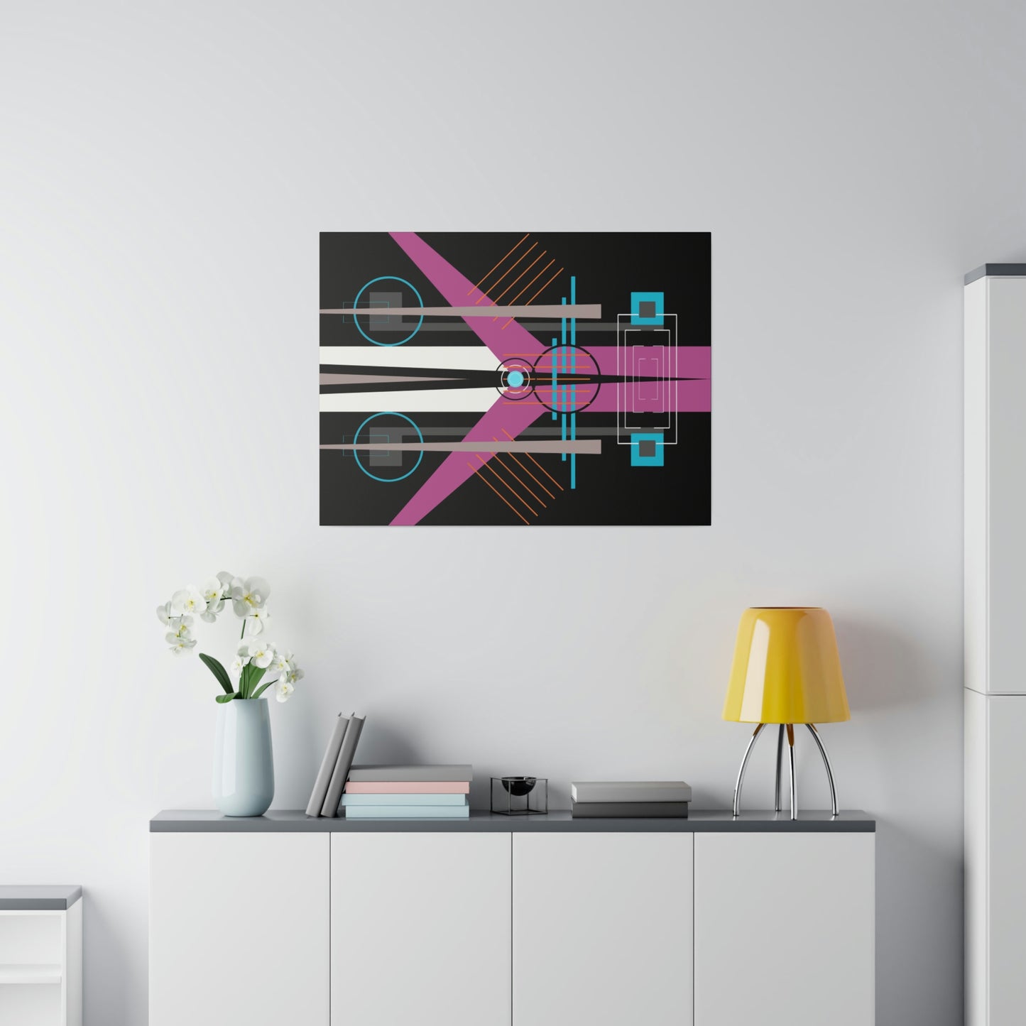 Neon Black - The Take Off Series: Geometric Abstract Wall Art