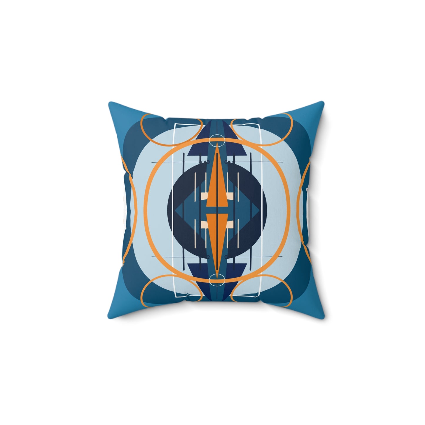 Deco Blue Oscillation Spun Polyester Square Pillow