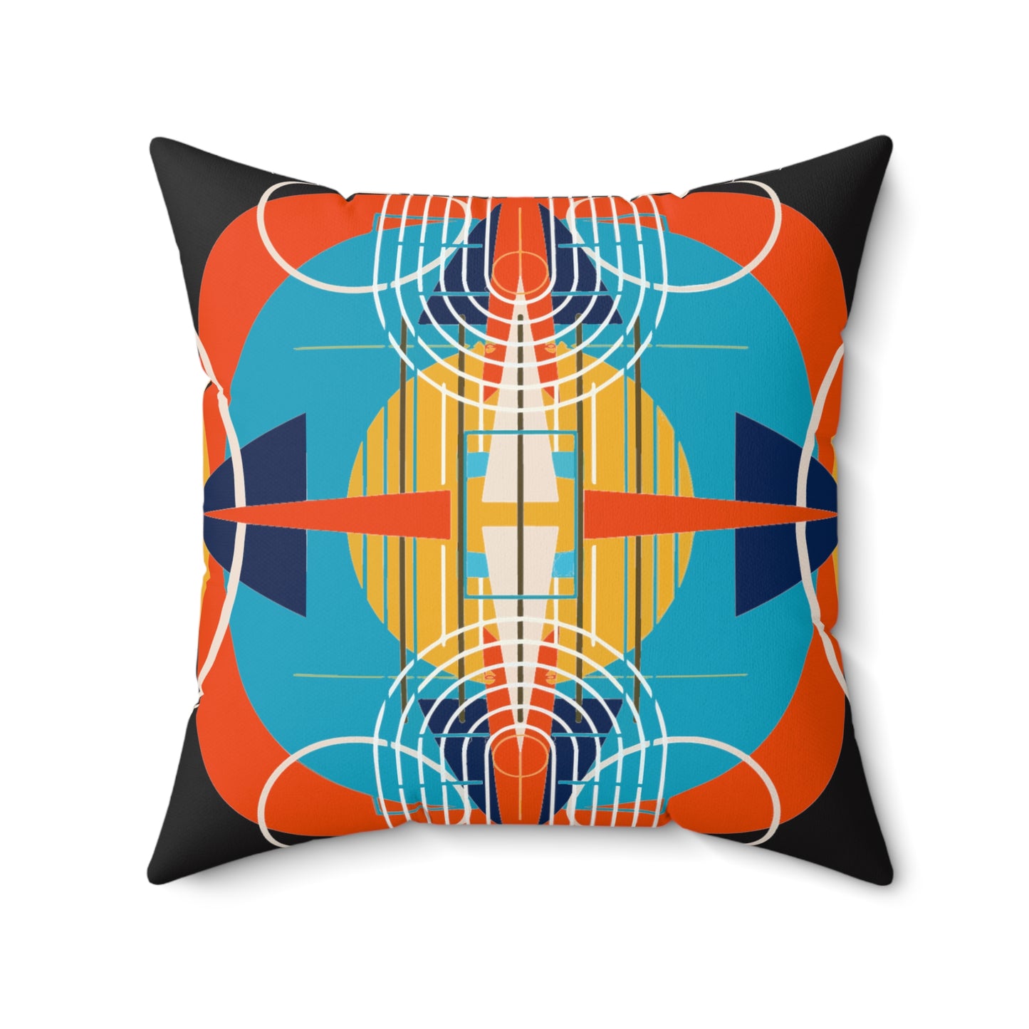 Deco Dark Oscillation Spun Polyester Square Pillow