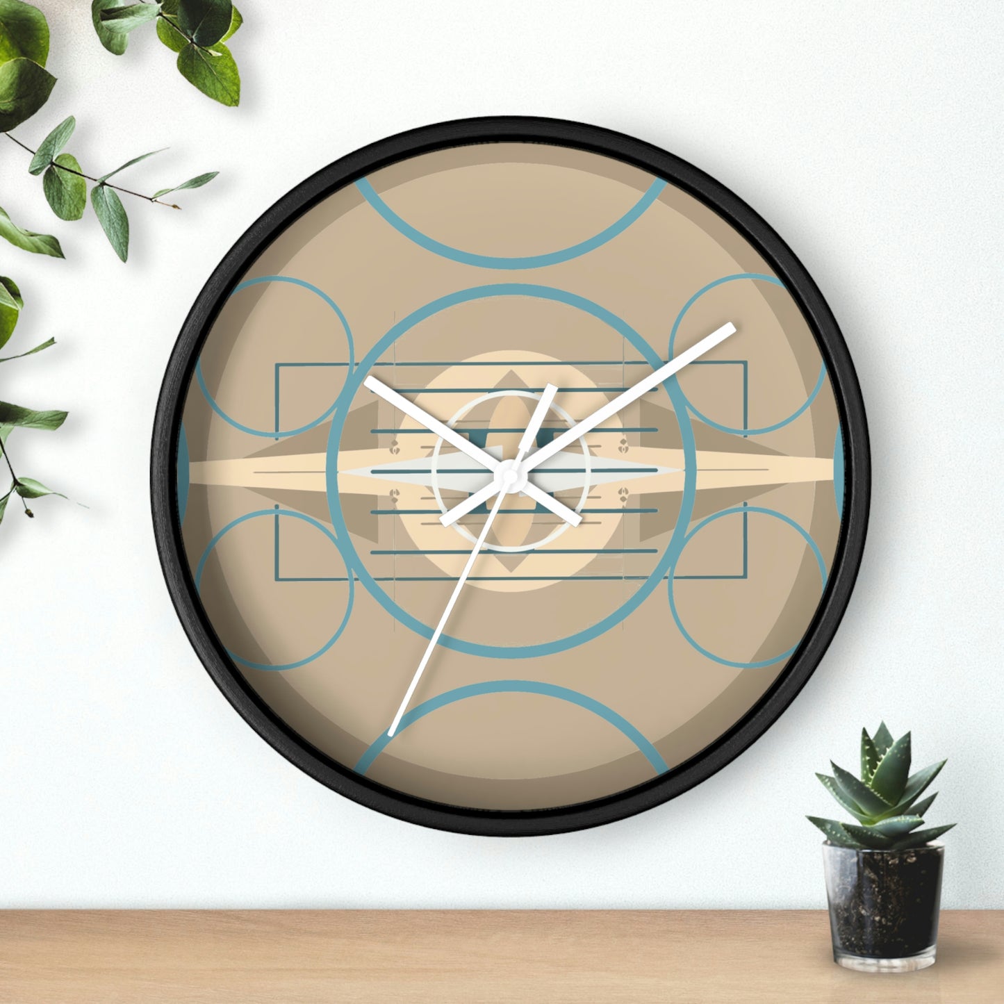 Deco Beige Graphic Wall Clock