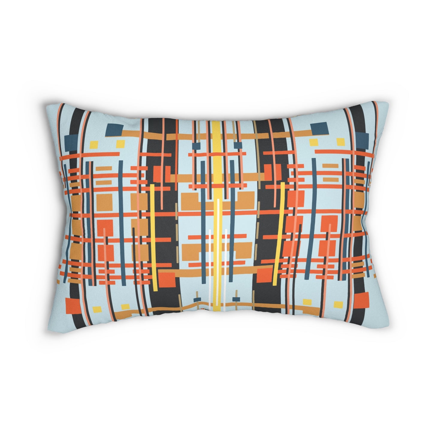 Solar Complex 5 - Steel Tin Grey Bamboo Spun Polyester Lumbar Pillow - 2 Sided Print