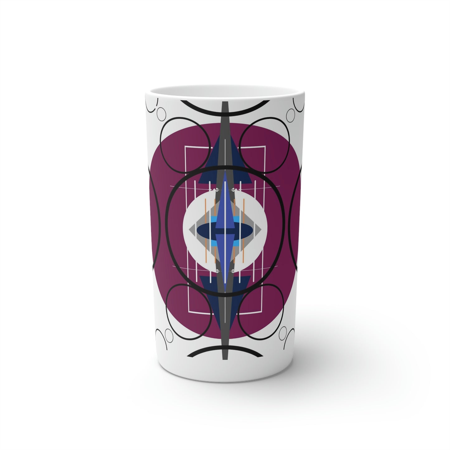 Super Graphic Deco Plum Conical Coffee Mugs (3oz, 8oz, 12oz)