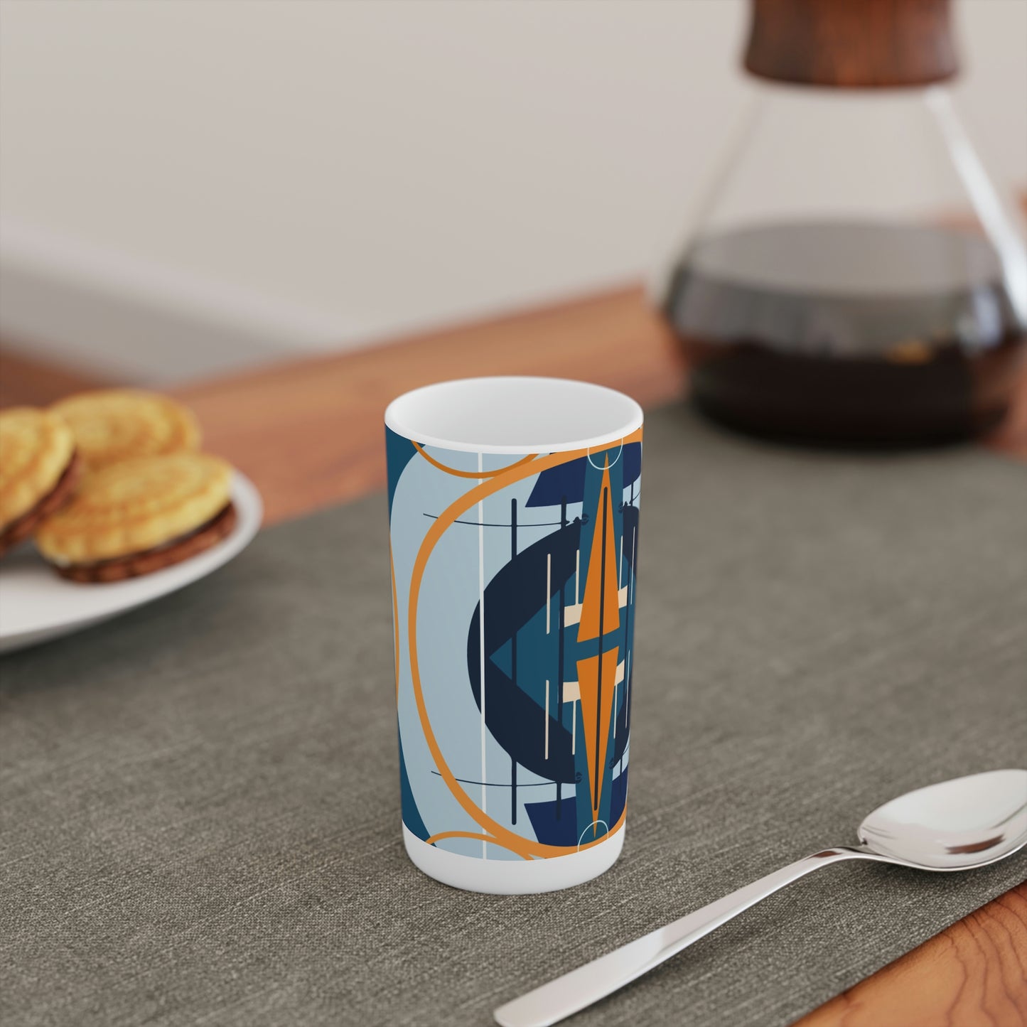 Super Graphic Deco Mixed Blue Conical Coffee Mugs (3oz, 8oz, 12oz)