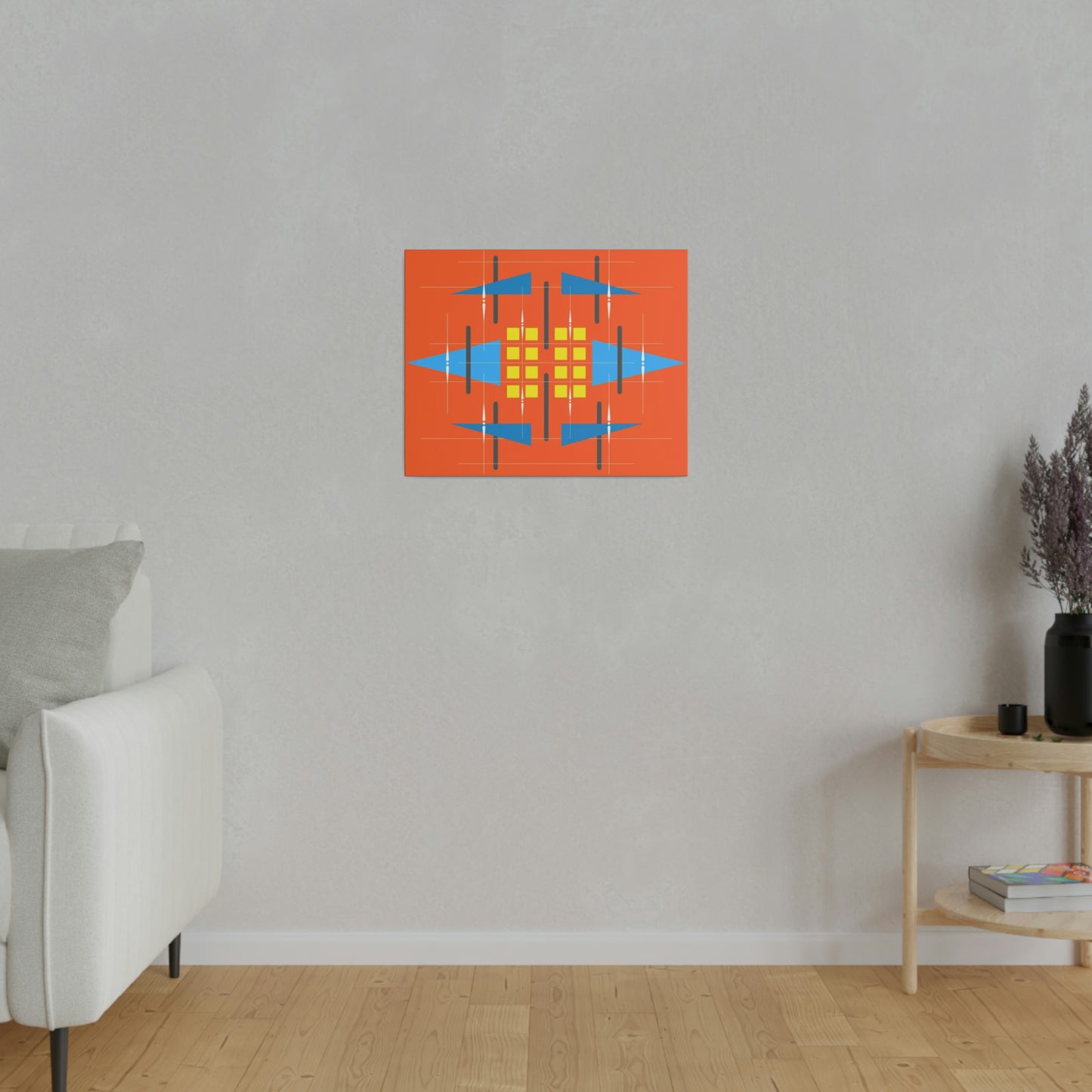 Orange - Universal Schematic 1: Geometric Abstract Deco Inspired Wall Art