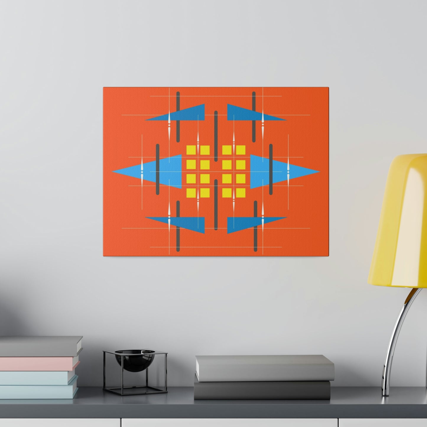 Orange - Universal Schematic 1: Geometric Abstract Deco Inspired Wall Art