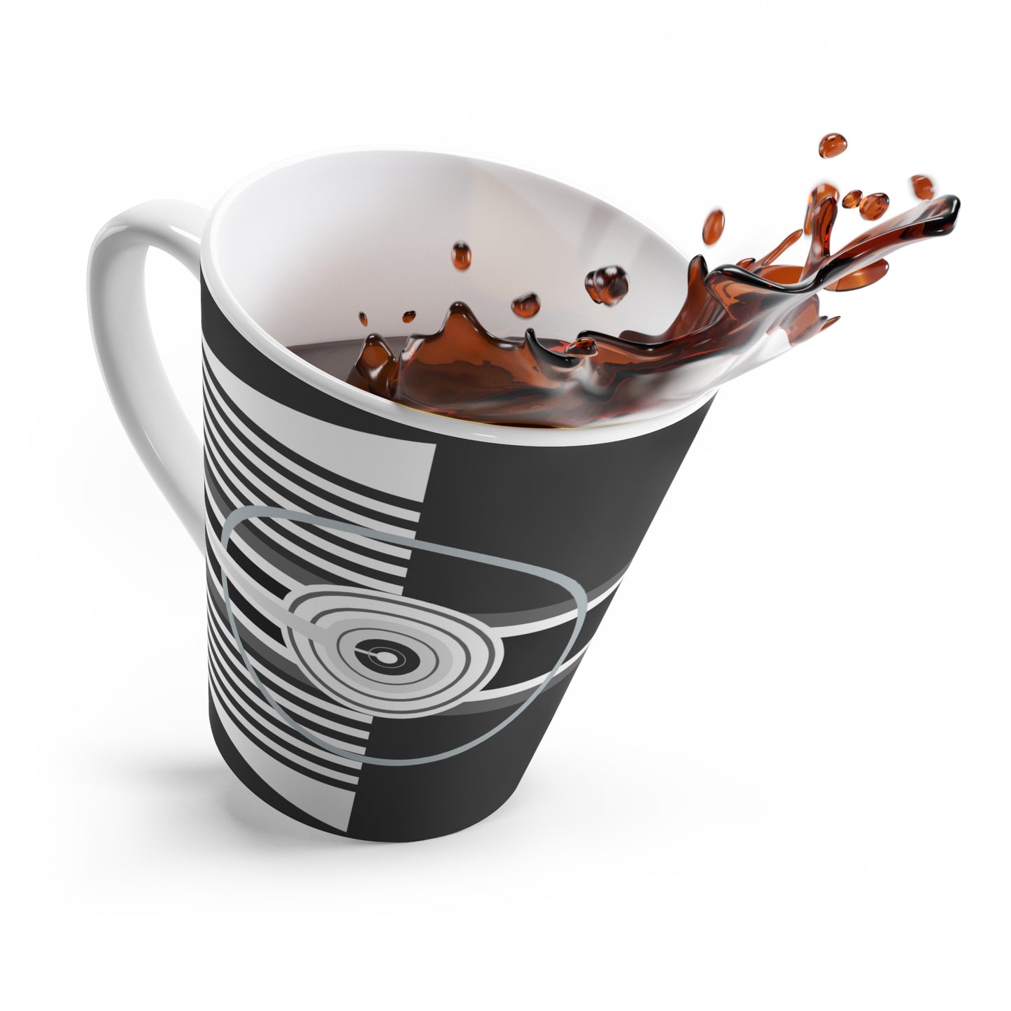 Atomic Rocket Super Sonic Graphic Latte Ceramic Mug