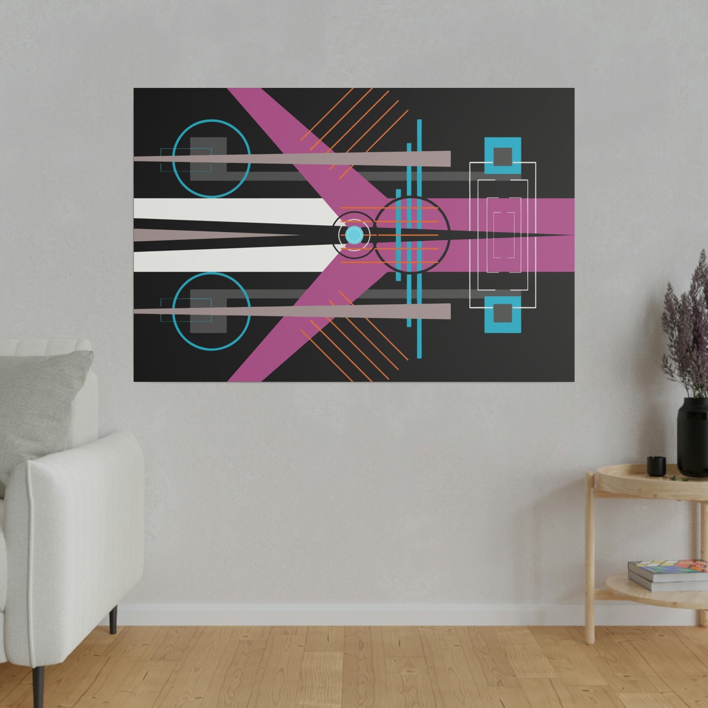 Neon Black - The Take Off Series: Geometric Abstract Wall Art