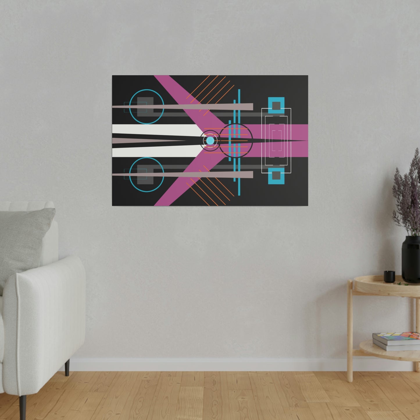 Neon Black - The Take Off Series: Geometric Abstract Wall Art