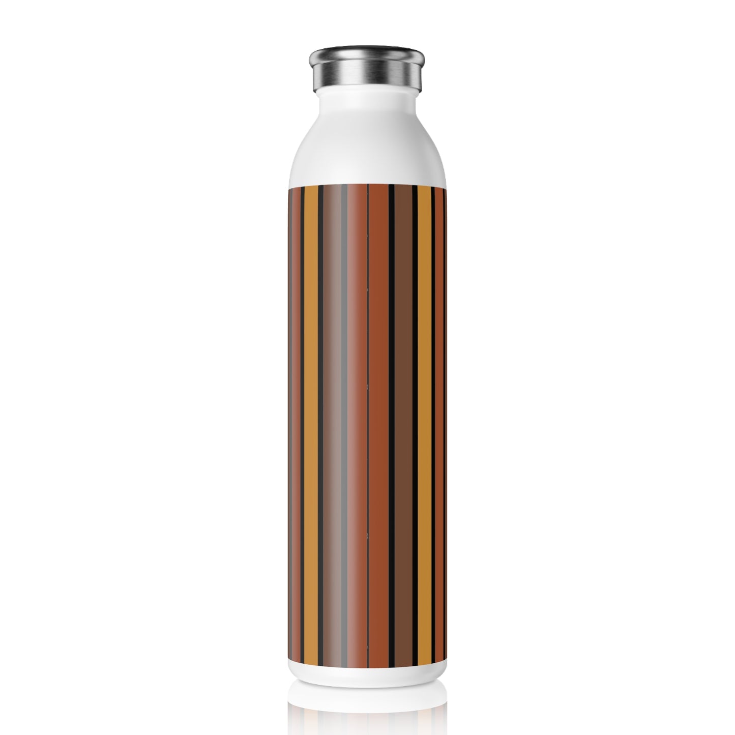 Funky 70's Style Retro Striped 20oz Slim Water Bottle