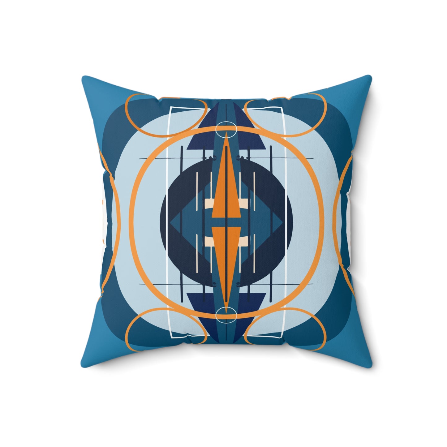 Deco Blue Oscillation Spun Polyester Square Pillow