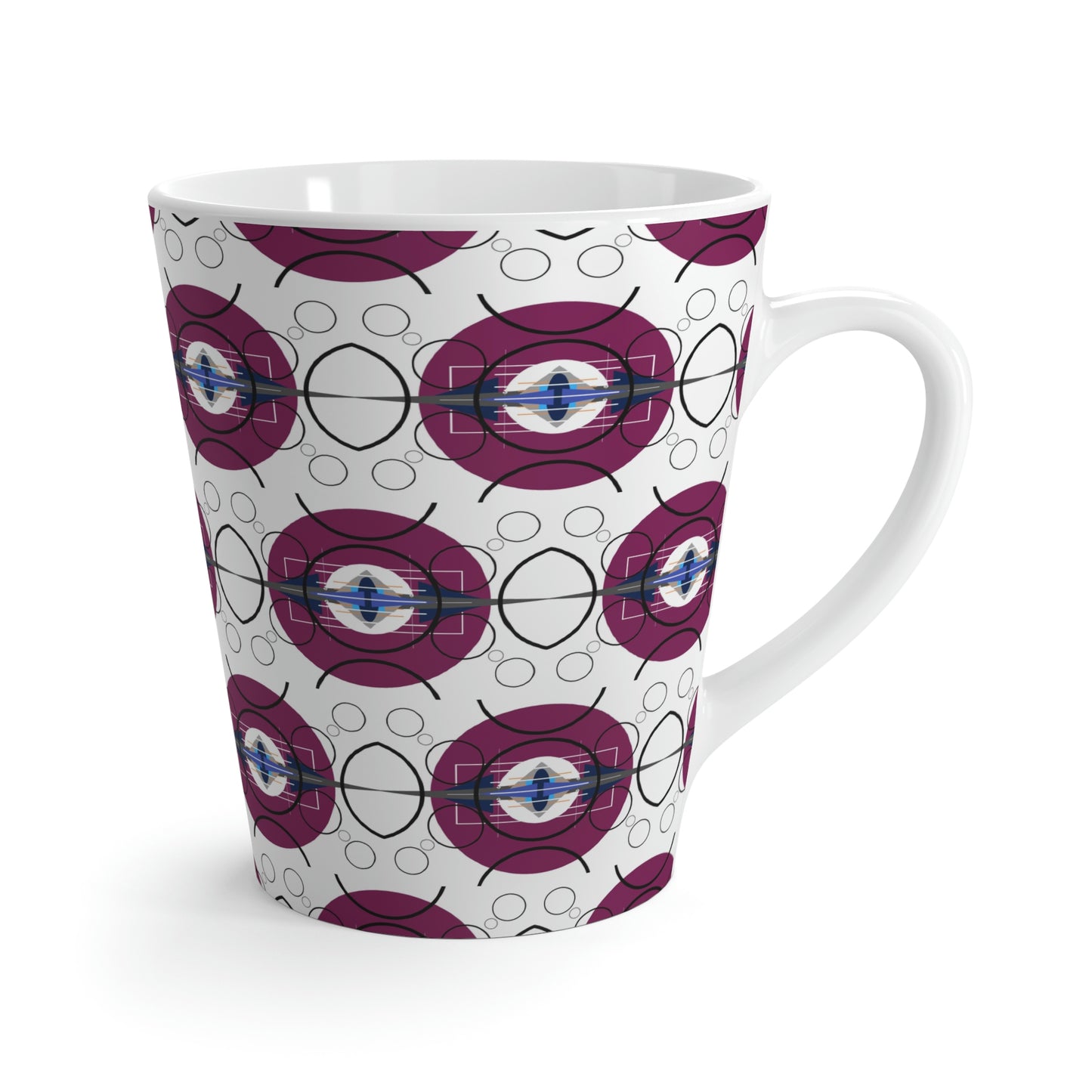 Deco Plum Oscillation Graphic Latte Ceramic Mug