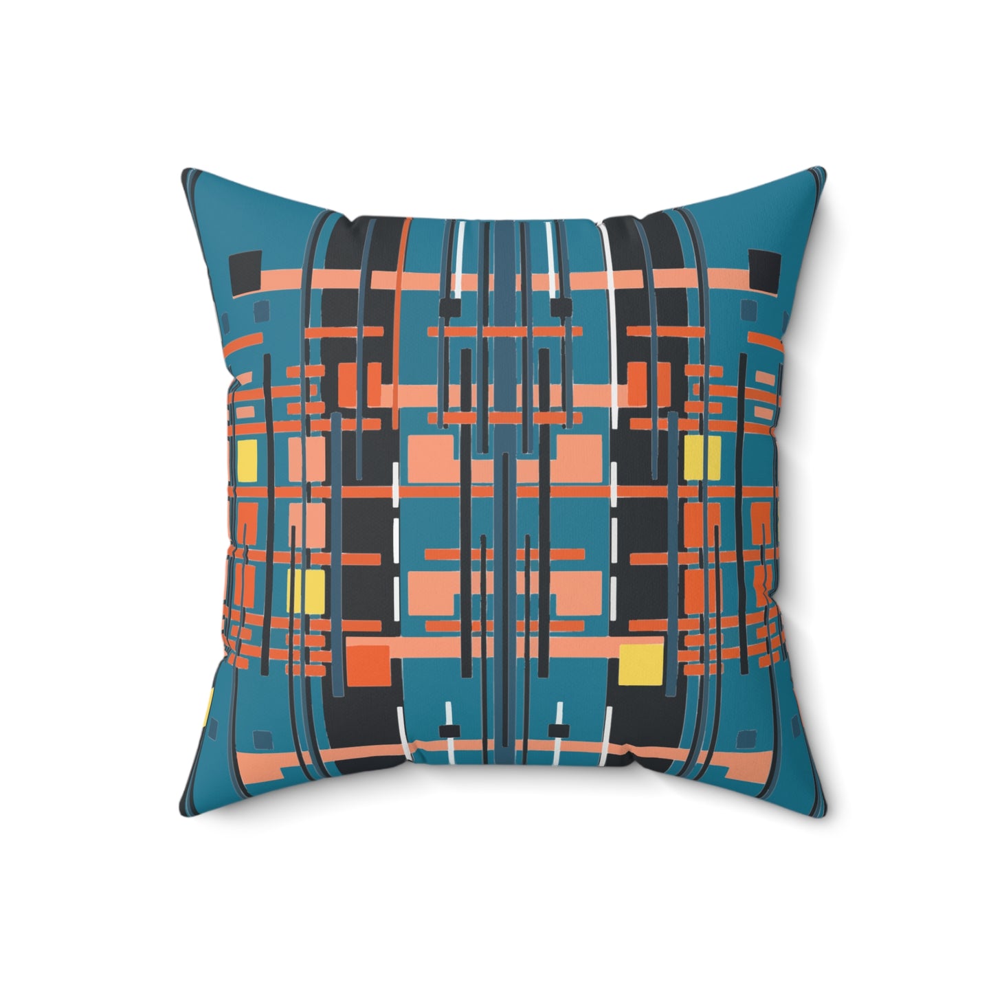 Solar Complex 7A - Medium Electric Blue Bamboo Spun Polyester Square Pillow