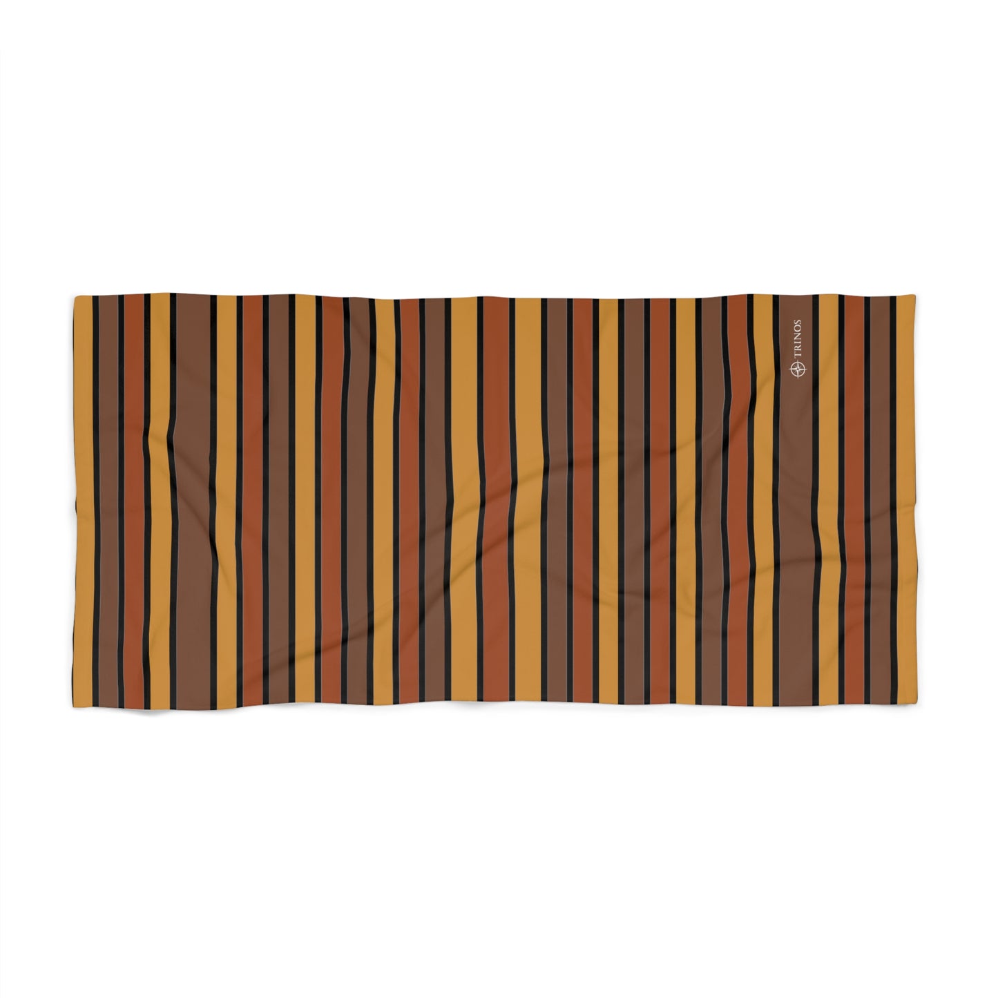 Funky 70's Retro Striped Beach Towel in Shades of Mahogany