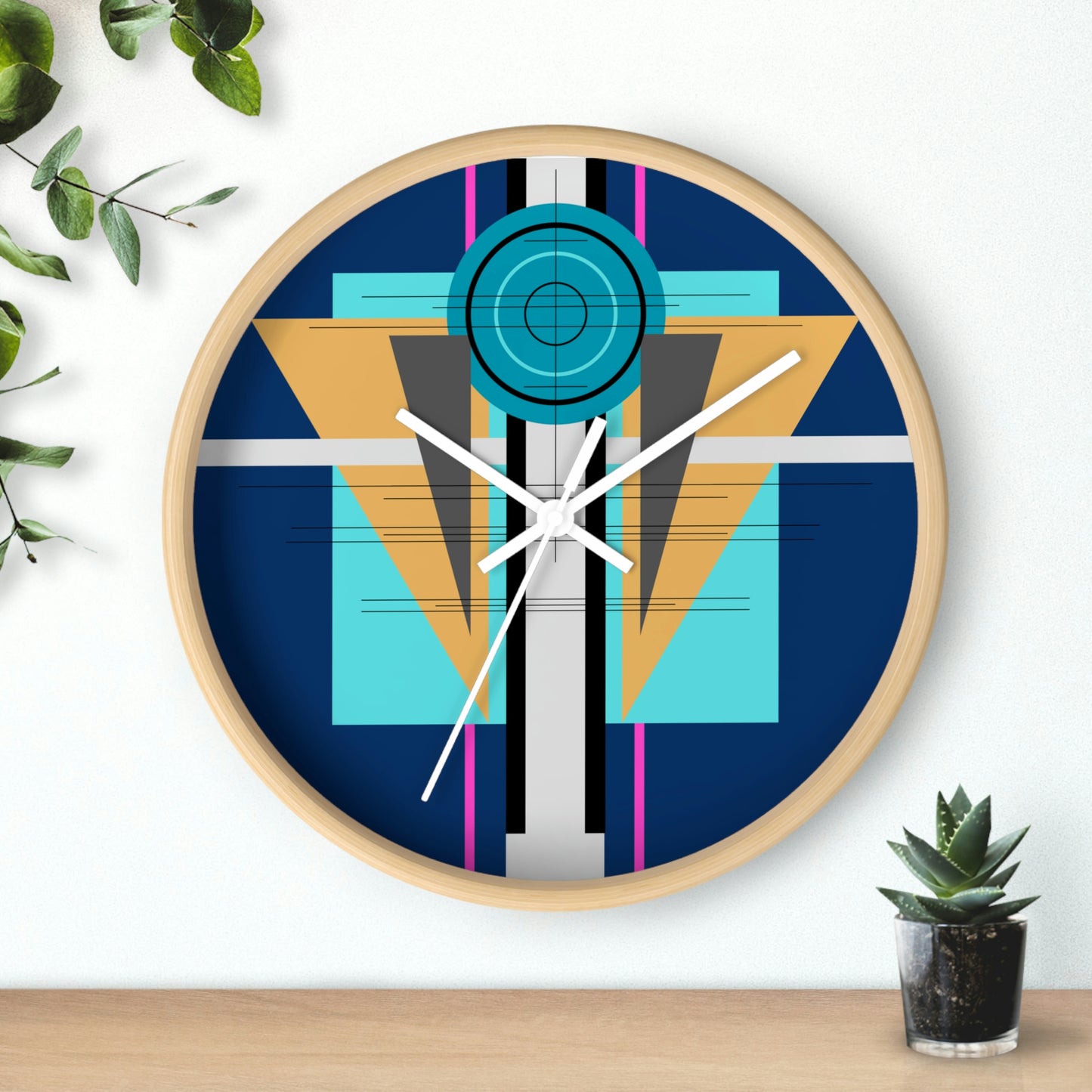 Deco Blue Temple Wall Clock