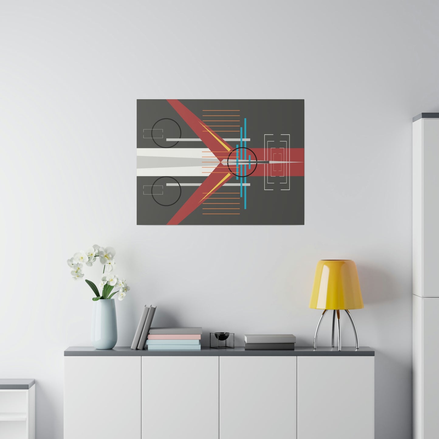 Steel Grey - The Take Off Series: Geometric Abstract Wall Art