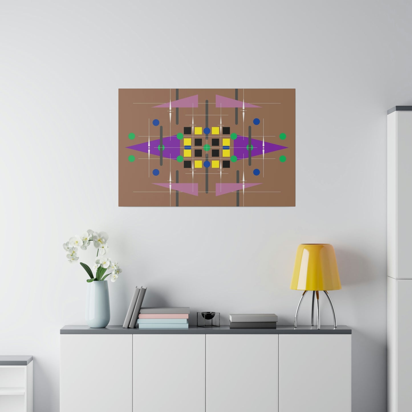 Aubergine - Universal Schematics 4: Geometric Abstract Deco Inspired Wall Art