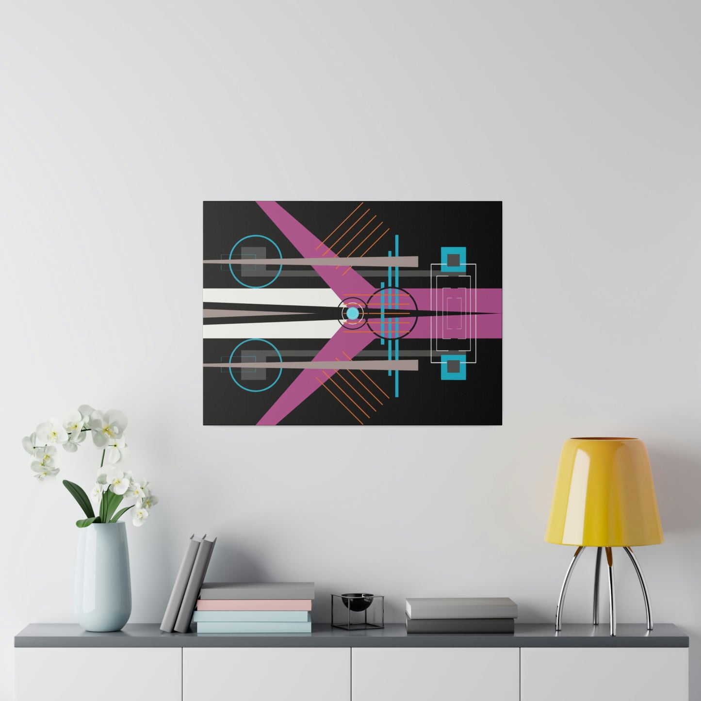 Neon Black - The Take Off Series: Geometric Abstract Wall Art