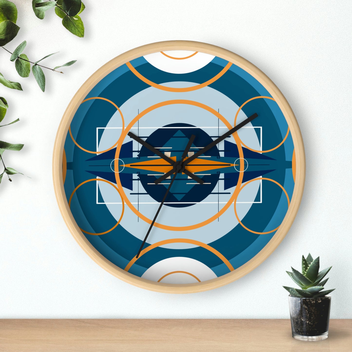 Deco Blue Oscilation Wall Clock